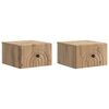 vidaXL Vegghengdur n&aelig;turbor&eth;sk&aacute;pur 2 pcs Handverkseik Samsettur vi&eth;ur