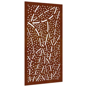 vidaXL Veggskreyting &iacute; Gar&eth;inn 105x55 cm Corten St&aacute;l Laufah&ouml;nnun