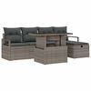 vidaXL Gar&eth;s&oacute;fa sett me&eth; p&uacute;&eth;i me&eth; geymslu 6 pcs Gr&aacute;r Poly rattan