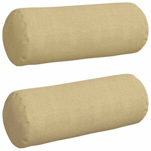 vidaXL Bolster P&uacute;&eth;ar 2 pcs Gr&aacute;r gr&aelig;nn &Oslash; 25 x 70 cm Korduroy efni