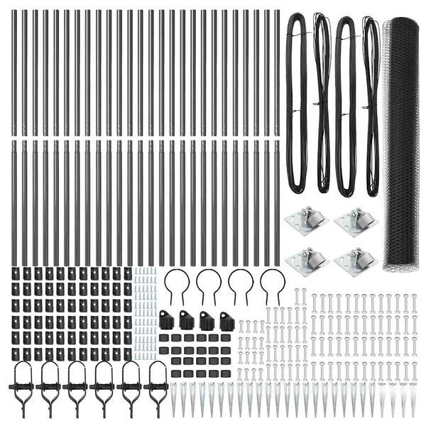 vidaXL Gir&eth;ingarp&oacute;stur Gr&aacute;r 50 x 1,2 m (25 mm net) St&aacute;l og PVC