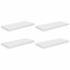 vidaXL Vegghengdar Hillur 4 stk. H&aacute;glans Hv&iacute;tar 60x23,5x3,8 cm MDF