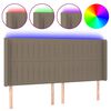 vidaXL LED h&ouml;fu&eth;gafl M&oacute;gr&aacute;tt 203x16x118/128 cm Efni