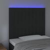 vidaXL LED h&ouml;fu&eth;gafl Svart 90x5x118/128 cm Flauel