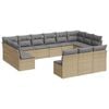 vidaXL 13 Hluta Gar&eth;s&oacute;fasett me&eth; Sessum Drapplita&eth; P&oacute;l&yacute;rattan