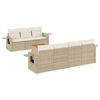 vidaXL 8 Hluta Gar&eth;s&oacute;fasett me&eth; Sessum Drappa&eth; P&oacute;l&yacute;rattan