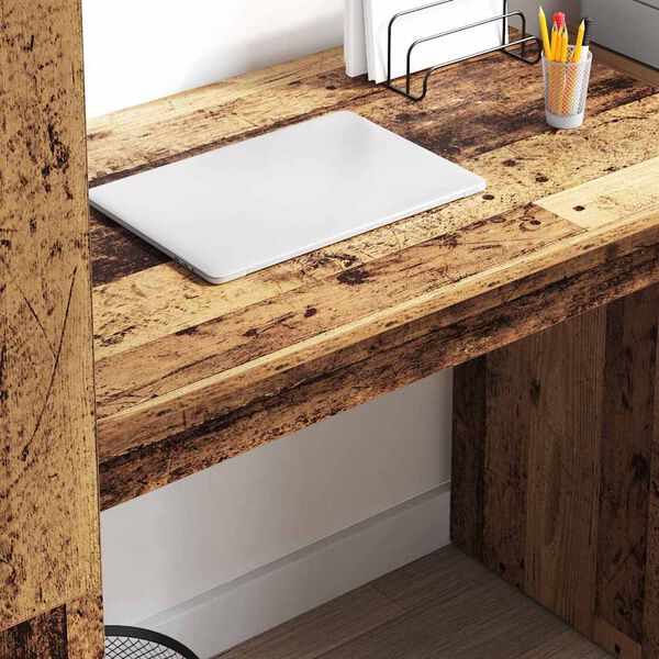 vidaXL Skrifbor&eth; Gamall vi&eth;ur 113 x 54 x 120 cm Samsettur vi&eth;ur