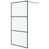 vidaXL Sturtuveggur Walk-in Svartur 100x195 cm Matt Hert Gler