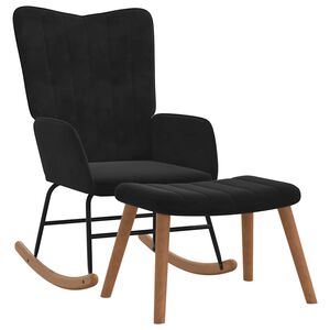 327760 vidaXL Sl&ouml;kunarst&oacute;ll me&eth; F&oacute;tskemli Svartur Flauel