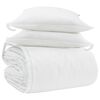 vidaXL R&uacute;mfatasett me&eth; kodda 3 pcs Hv&iacute;tt D&uacute;nfja&eth;rir