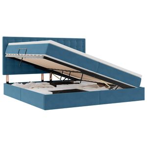 vidaXL R&uacute;m me&eth; geymslur&yacute;mi og LED me&eth; led D&ouml;kkbl&aacute;r 200 x 200 cm Flauel