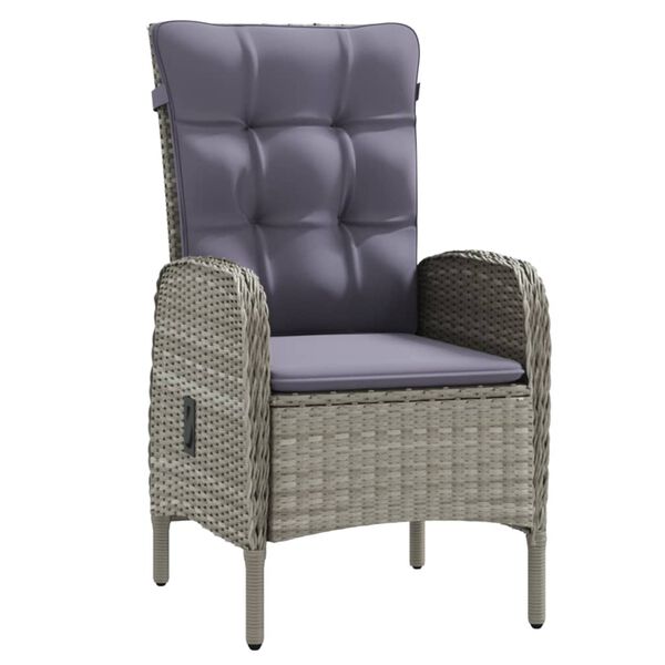 vidaXL 3 Stk. Garðhúsgagnasett með Púðum Svart