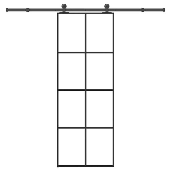 vidaXL Rennihur&eth; me&eth; v&eacute;lb&uacute;na&eth;arsetti 76x205 cm ESG gler og &aacute;l