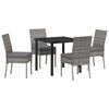 vidaXL Gar&eth;ur bor&eth;sett 5 pcs Gr&aacute;r Dufth&uacute;&eth;a&eth; st&aacute;l