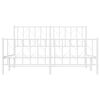 vidaXL Rúmgrind úr Málmi með Höfuðgafli & Fótagafli Hvít 150x200 cm