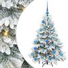 vidaXL Gervi j&oacute;latr&eacute; me&eth; 150 LED me&eth; standi Hv&iacute;tt 120 cm PE og PVC