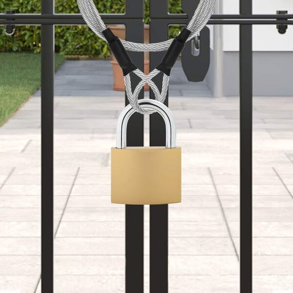 vidaXL U-lok me&eth; lykklum 100 pcs L&aacute;t&uacute;n J&aacute;rn