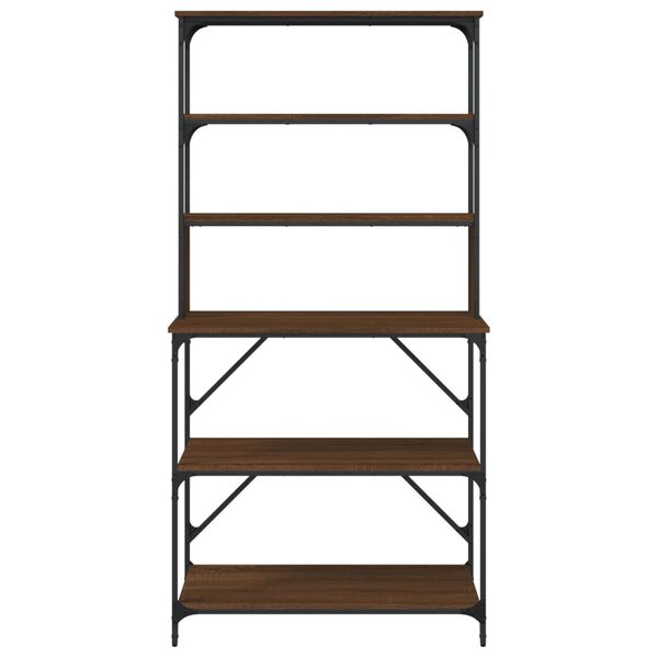 vidaXL Bakarahilla 6 Hæða Brún Eik 90x40x180 cm Samsettur Viður