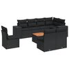 vidaXL 9 Stk. Gar&eth;h&uacute;sgagnasett me&eth; Sessum P&oacute;l&yacute;rattan Svart