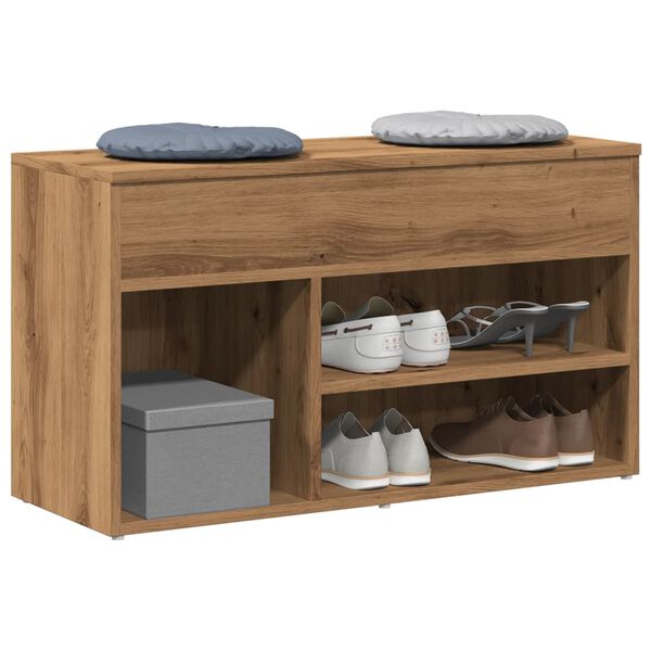 vidaXL Sk&oacute;bekkur Artisan Oak 80x30x45 cm Hanna&eth;ur vi&eth;ur