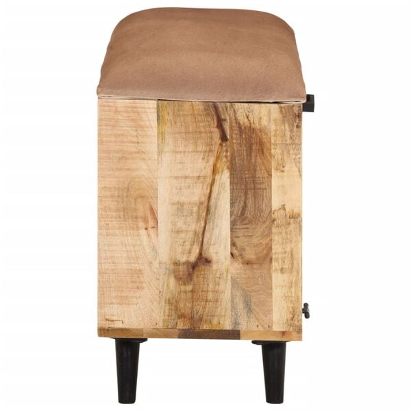 vidaXL Sk&oacute;bekkur 80x30x45 cm Gegnheill Gr&oacute;fur Mang&oacute;vi&eth;ur