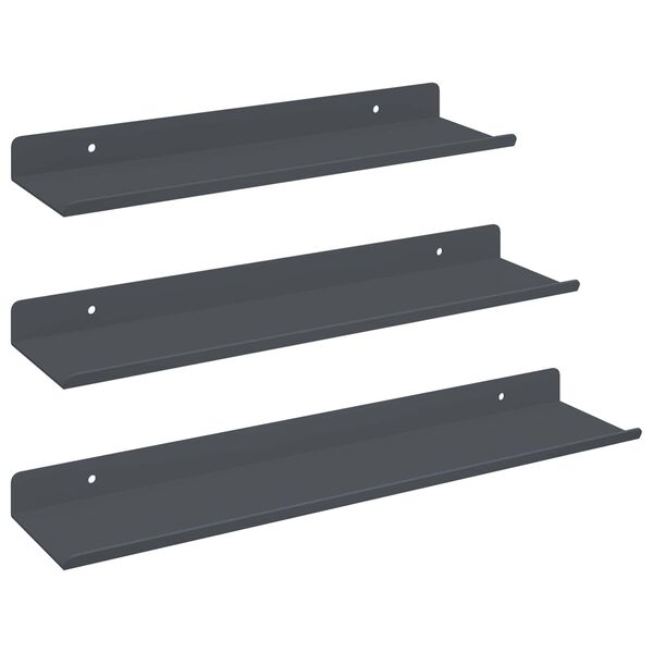 vidaXL Flj&oacute;tandi skrifbor&eth; 3 pcs Antras&iacute;t 40 x 9 x 2,5 cm St&aacute;l