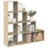 vidaXL B&oacute;kahilla Skilr&uacute;m 4-h&aelig;&eth;a Sonoma Eik 131,5x29x131,5 cm
