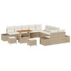 vidaXL Gar&eth;s&oacute;fa sett me&eth; p&uacute;&eth;i 13 pcs Drapplita&eth;ur Poly rattan
