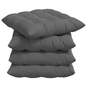 vidaXL Setjp&uacute;&eth;ar 4 pcs D&ouml;kk gr&aacute; 40 x 40 x 6 cm Microfleece