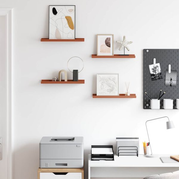 vidaXL Vegghylla me&eth; hillu 4 pcs Rau&eth;ur 40 x 9 x 3 cm Samsettur vi&eth;ur