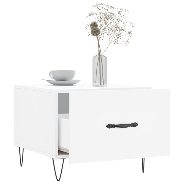 vidaXL S&oacute;fabor&eth; 2 stk. Hv&iacute;t 50x50x40 cm Samsettur Vi&eth;ur