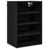 vidaXL Vegghengdur sk&aacute;pur Sv&ouml;rt eik 40 x 29,5 x 60 cm Samsettur vi&eth;ur