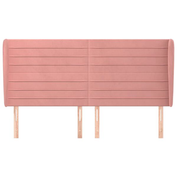 vidaXL H&ouml;f&eth;agafl me&eth; Eyrum 183x23x118/128 cm Bleik Flauel