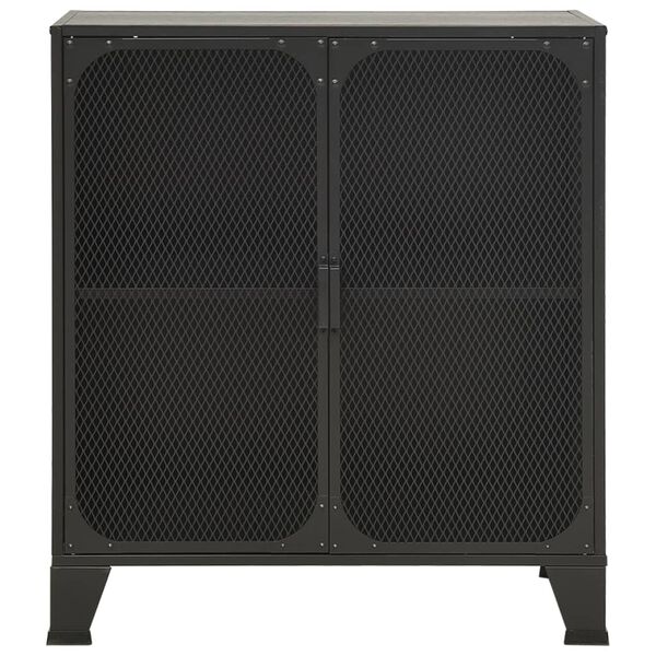 vidaXL Geymsluskápur Grár 72x36x82 cm Málmur og MDF