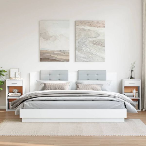 vidaXL N&aacute;ttbor&eth; 2 stk Hv&iacute;t 35x34x65 cm Samsettur Vi&eth;ur