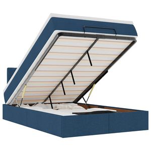 vidaXL Ottoman R&uacute;m me&eth; D&yacute;nu & LED Bl&aacute;um 120x200 cm Efni