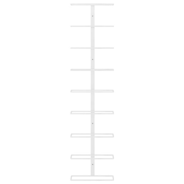 vidaXL Vegghengdur Vínrekki fyrir 9 Flöskur Hvítt Járn