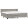 vidaXL H&oacute;lfa&eth; Springr&uacute;m me&eth; D&yacute;nu Lj&oacute;sgr&aacute;tt 200x200 cm Flauel