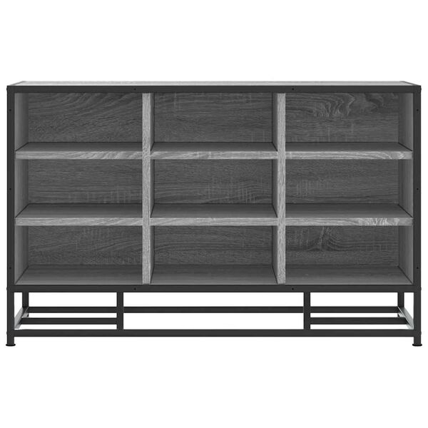 vidaXL skóbekkur Grár Sonoma 84x40x53,5 cm Hannaður viður og málmur