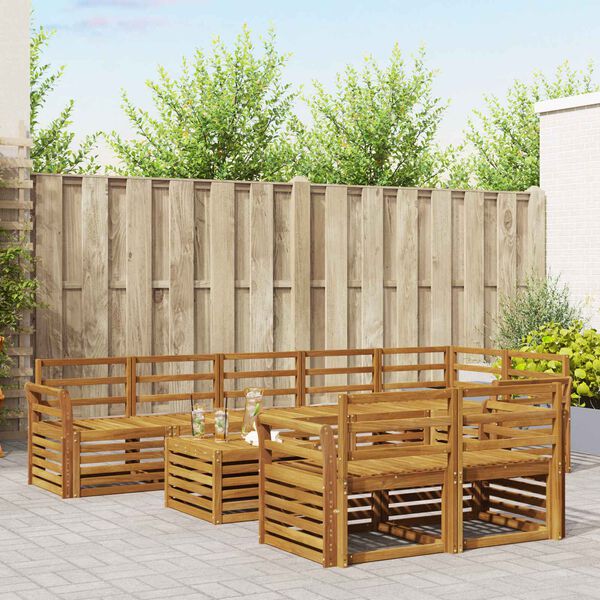 vidaXL S&oacute;fasett 9 pcs N&aacute;tt&uacute;rulegur Hrein akas&iacute;utr&eacute;