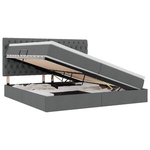 vidaXL R&uacute;m me&eth; geymslur&yacute;mi og LED D&ouml;kk gr&aacute; 200 x 200 cm P&oacute;l&yacute;ester