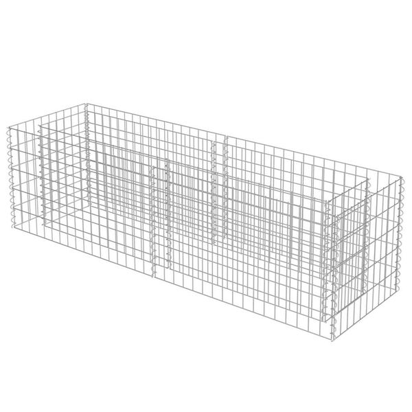 vidaXL Gabion Grj&oacute;tkassi Upph&aelig;kka&eth; Bl&oacute;maker S&iacute;nkh&uacute;&eth;a&eth; St&aacute;l 180x50x50cm
