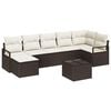 vidaXL S&oacute;fasett me&eth; p&uacute;&eth;i me&eth; geymslu 8 pcs Br&uacute;nn og Rj&oacute;ma p&oacute;l&yacute;rattan