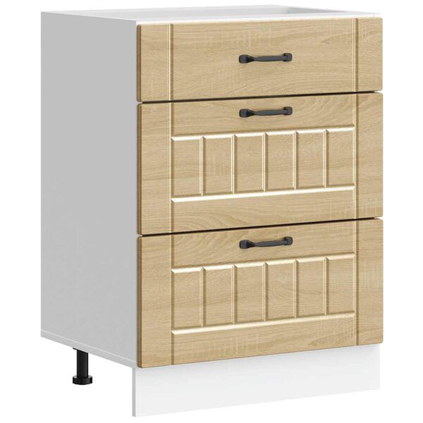 vidaXL Eldh&uacute;sundirsk&aacute;pur Lucca Sonoma Eikarlitur Samsettur Vi&eth;ur