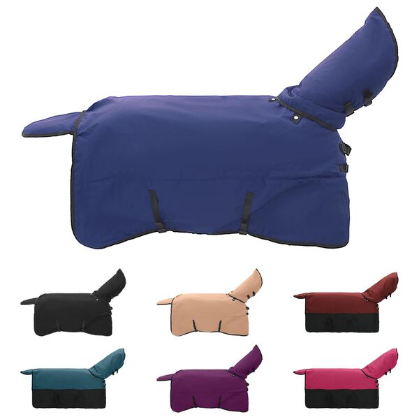 vidaXL Hrossateppa Myndugur gr&aelig;nn og svartur 85 cm P&oacute;l&yacute;ester