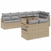 vidaXL Gar&eth;s&oacute;fa sett me&eth; geymslu 9 pcs Drapplita&eth;ur Poly rattan