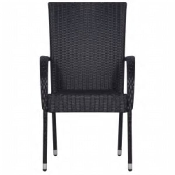 vidaXL 7 Hluta Garðborðstofusett Svart