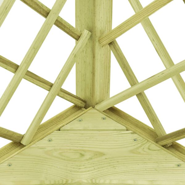 vidaXL Hornlaufsk&aacute;li me&eth; Bekk 130x130x197 cm Gegndreyptur Furuvi&eth;ur