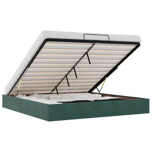 vidaXL Ottoman r&uacute;mgrind Engin d&yacute;na D&ouml;kkgr&aelig;n 160x200 cm Flauel