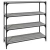 vidaXL B&oacute;kask&aacute;pur Gr&aacute;r Sonoma 100x33x100 cm Samsettur Vi&eth;ur og St&aacute;l